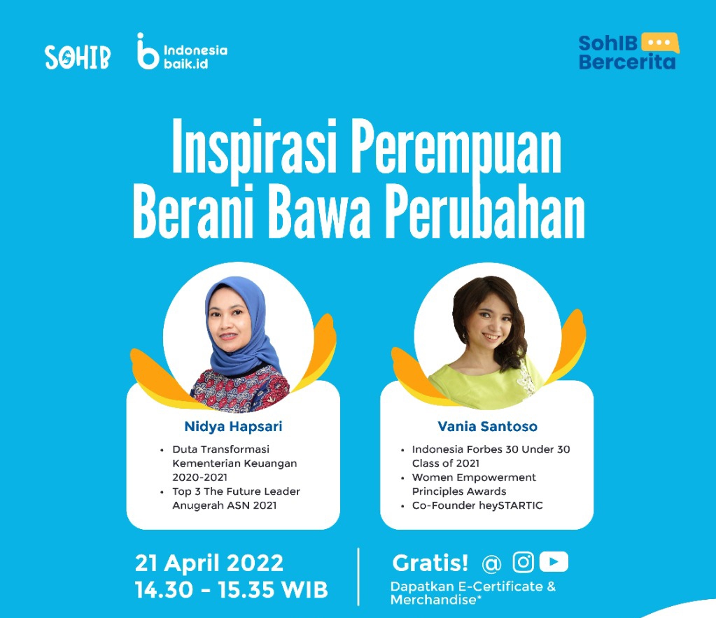 Gambar Sampul Talkshow SohIB Bercerita, Inspirasi Perempuan Berani Bawa Perubahan