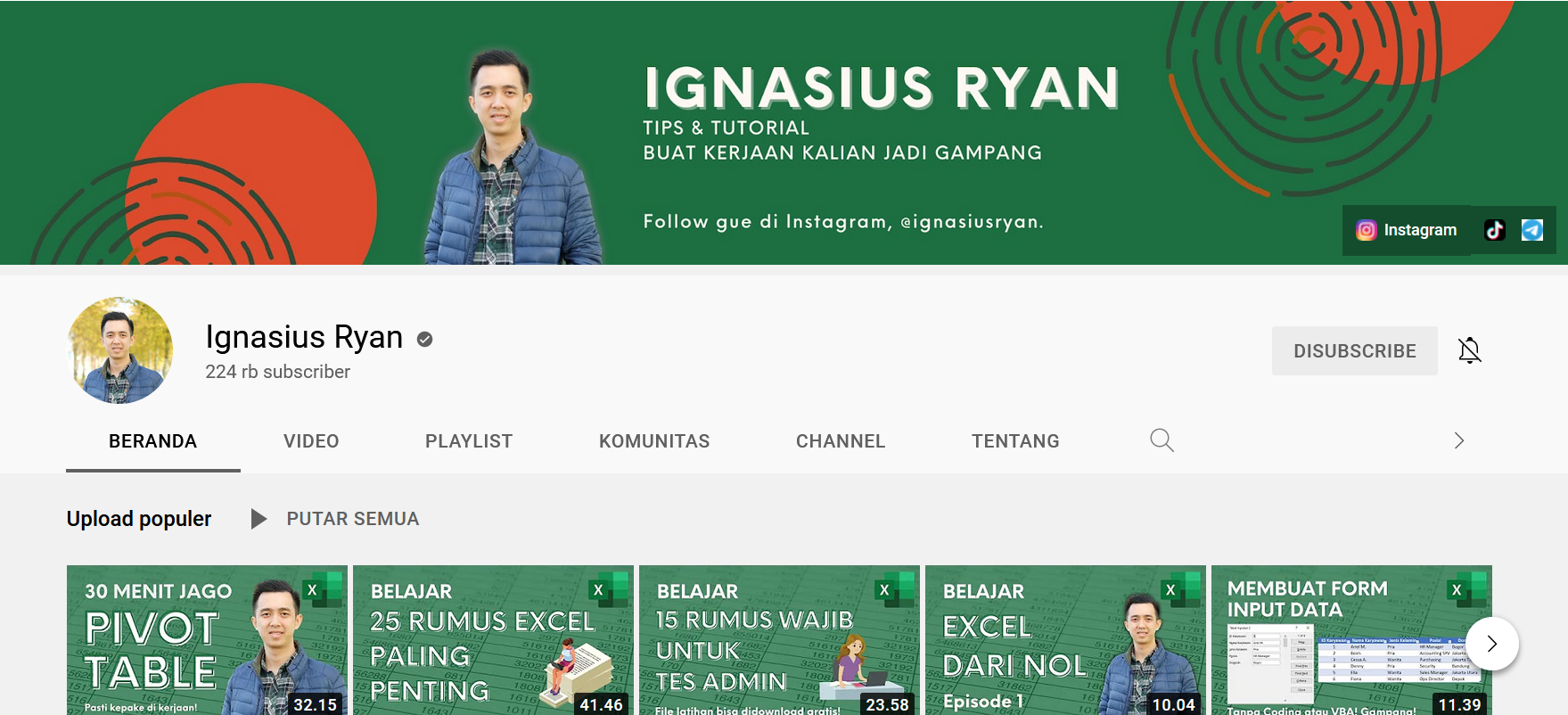 Kanal YouTube Ignasius Ryan I Foto: Ignasius Ryan/YouTube