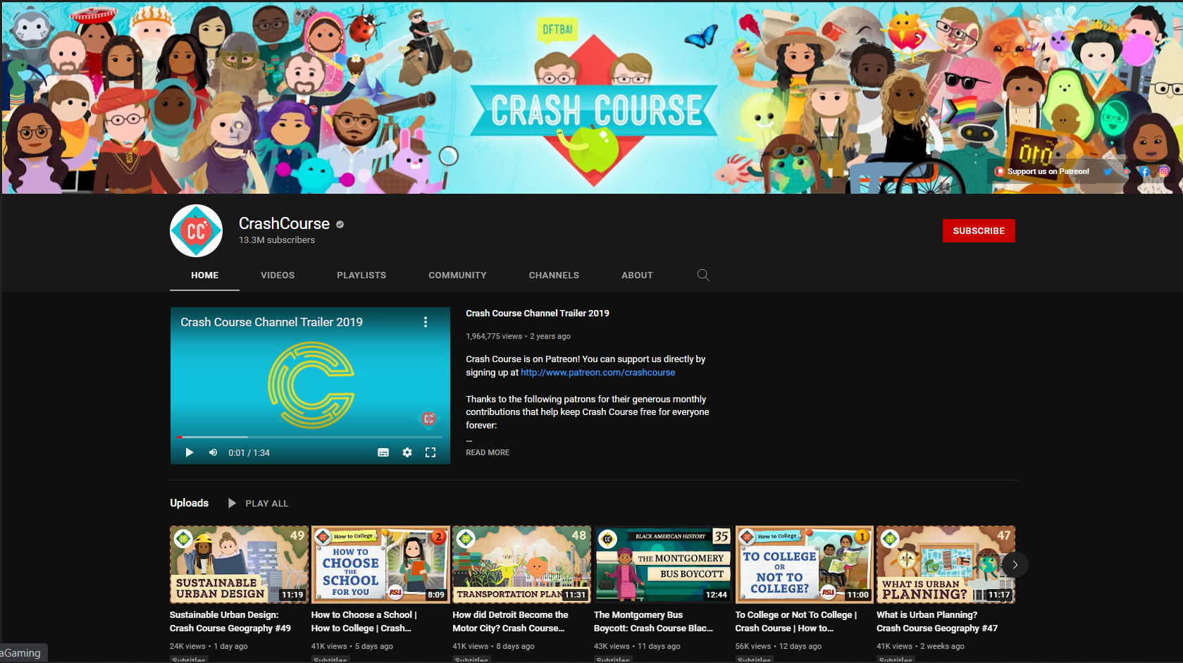 Channel YouTube Crash Course | Foto: Crash Course/YouTube