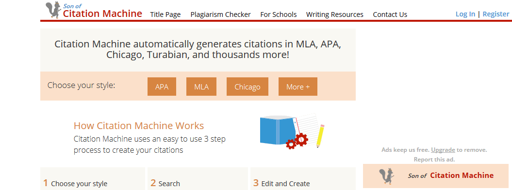 Tampilan situs Citation Machine | Foto: LibGuides